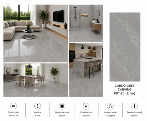 Gresie CARNO GREY Carving 60*120 ( 9mm )