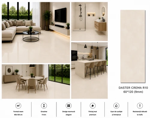 Gresie DASTER CREMA R10 60*120  ( 9mm)