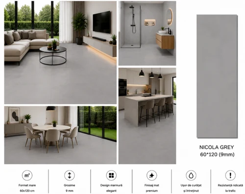 Gresie NICOLA GREY 60*120 ( 9mm)