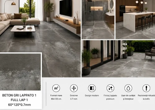 Gresie 60*120*0.7mm BETON GRI LAPPATO 1
