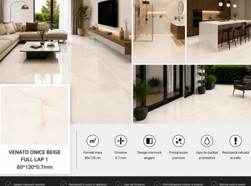 Gresie 60*120*0.7mm VENATO ONICE BEIGE FULL LAP 1
