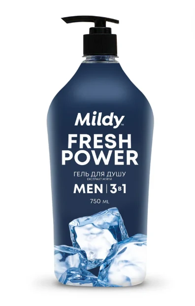 Mildy Gel de dus 3in1 pentru barbati Fresh Power 750ml