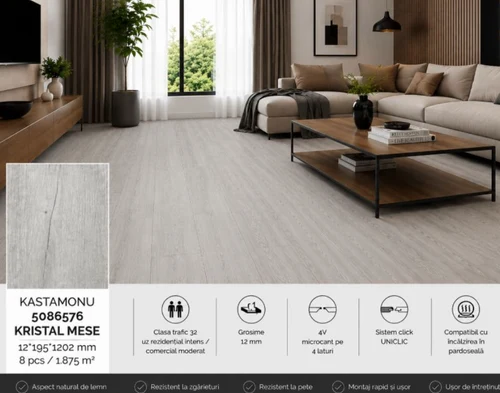 Laminat KASTAMONU 5086576 KRISTAL MESE 12*195*1202mm (8pcs/1.875m2)