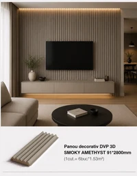 Panou decorativ DVP 3D SMOKY AMETHYST 91*2800mm (1cut.= 6buc*1.53m2)